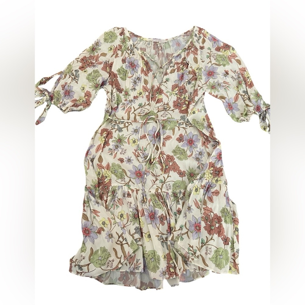 OLIVACEOUS PRINTED DRESS SIZE MEDIUM